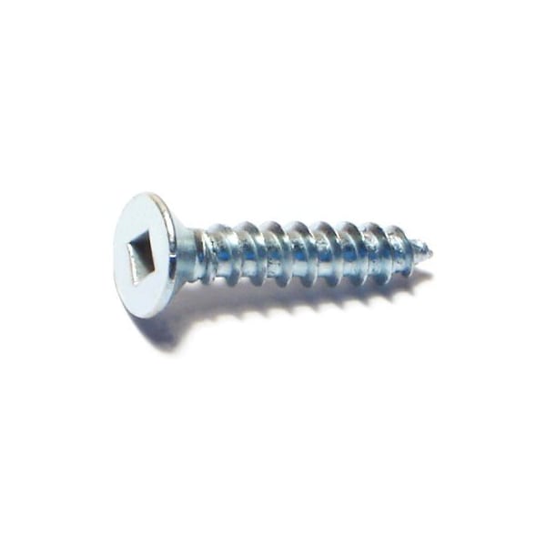 Midwest Fastener Sheet Metal Screw, #10 x 1 in, Zinc Plated Steel Flat Head Square Drive, 100 PK 08620 - main